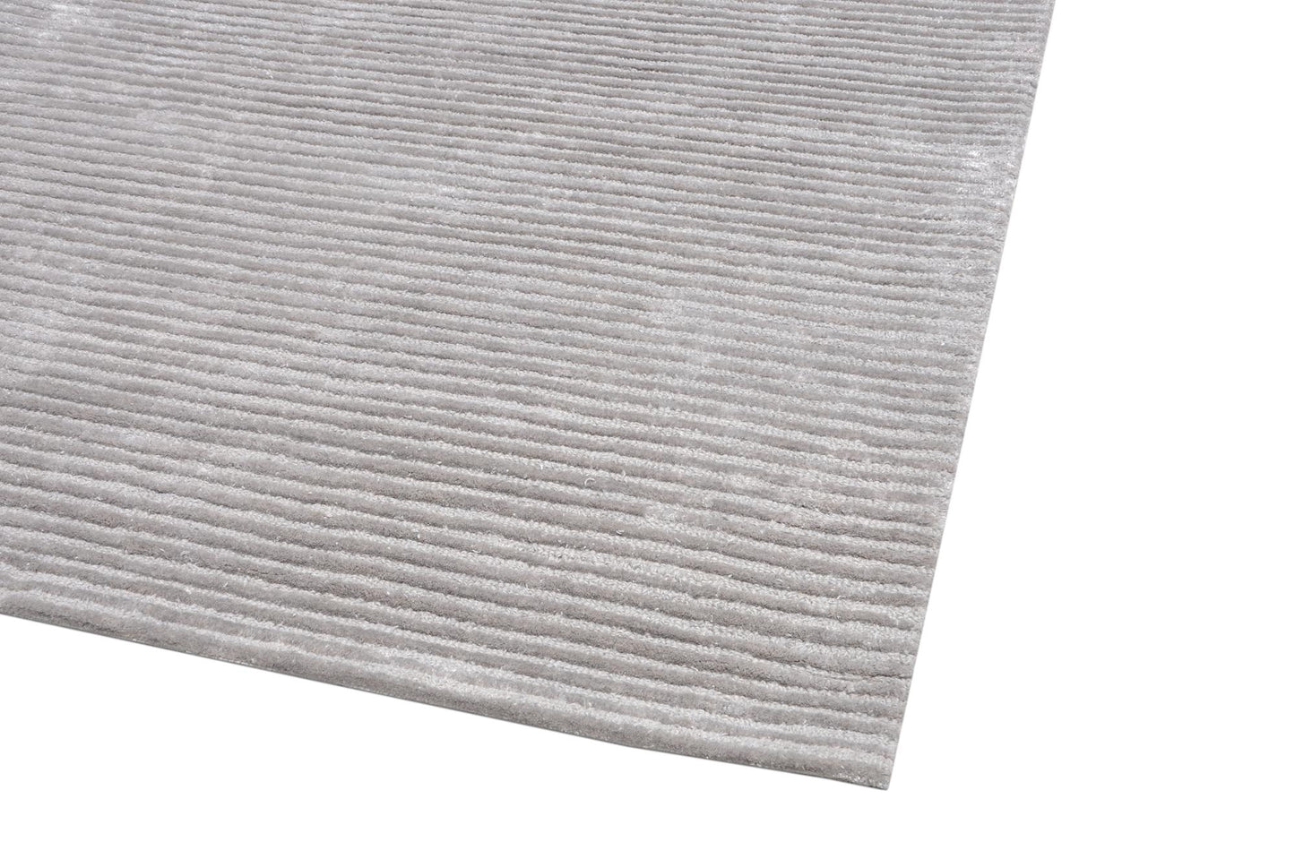 Pasargad Home Edgy Collection Silver Bamboo Silk & Wool Rug 7'9" X 9'9"