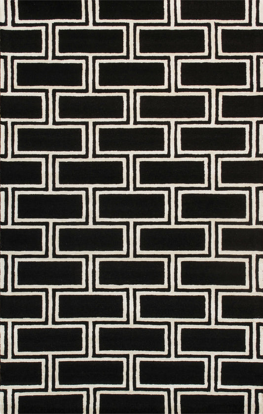 Pasargad Home Edgy Collection Black Bamboo Silk & Wool Area Rug 12'0" X 15'0"
