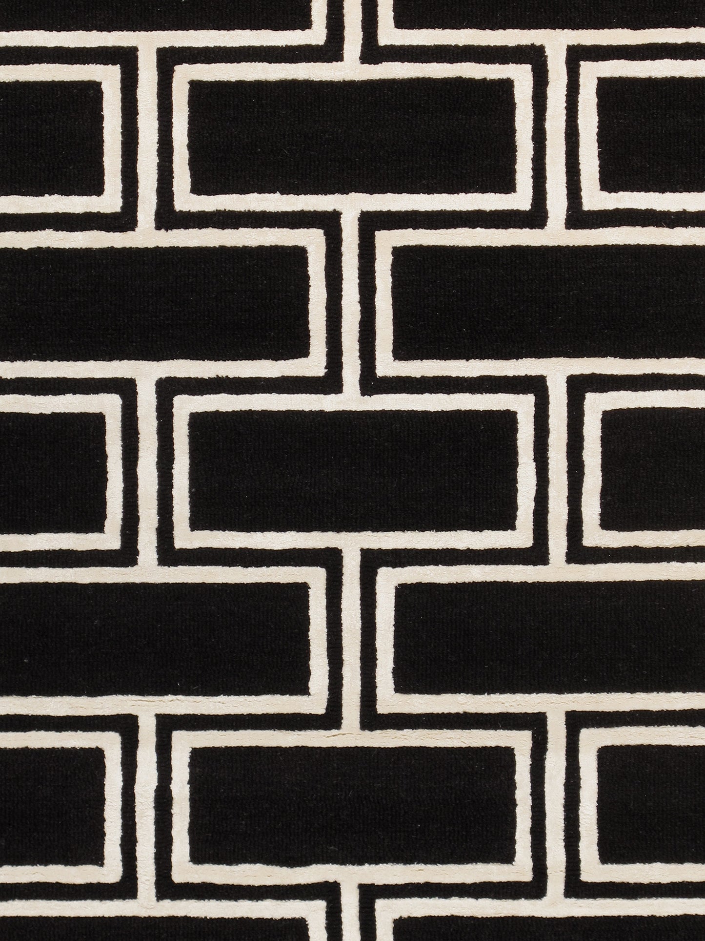 Pasargad Home Edgy Collection Black Bamboo Silk & Wool Area Rug 5'0" X 8'0"