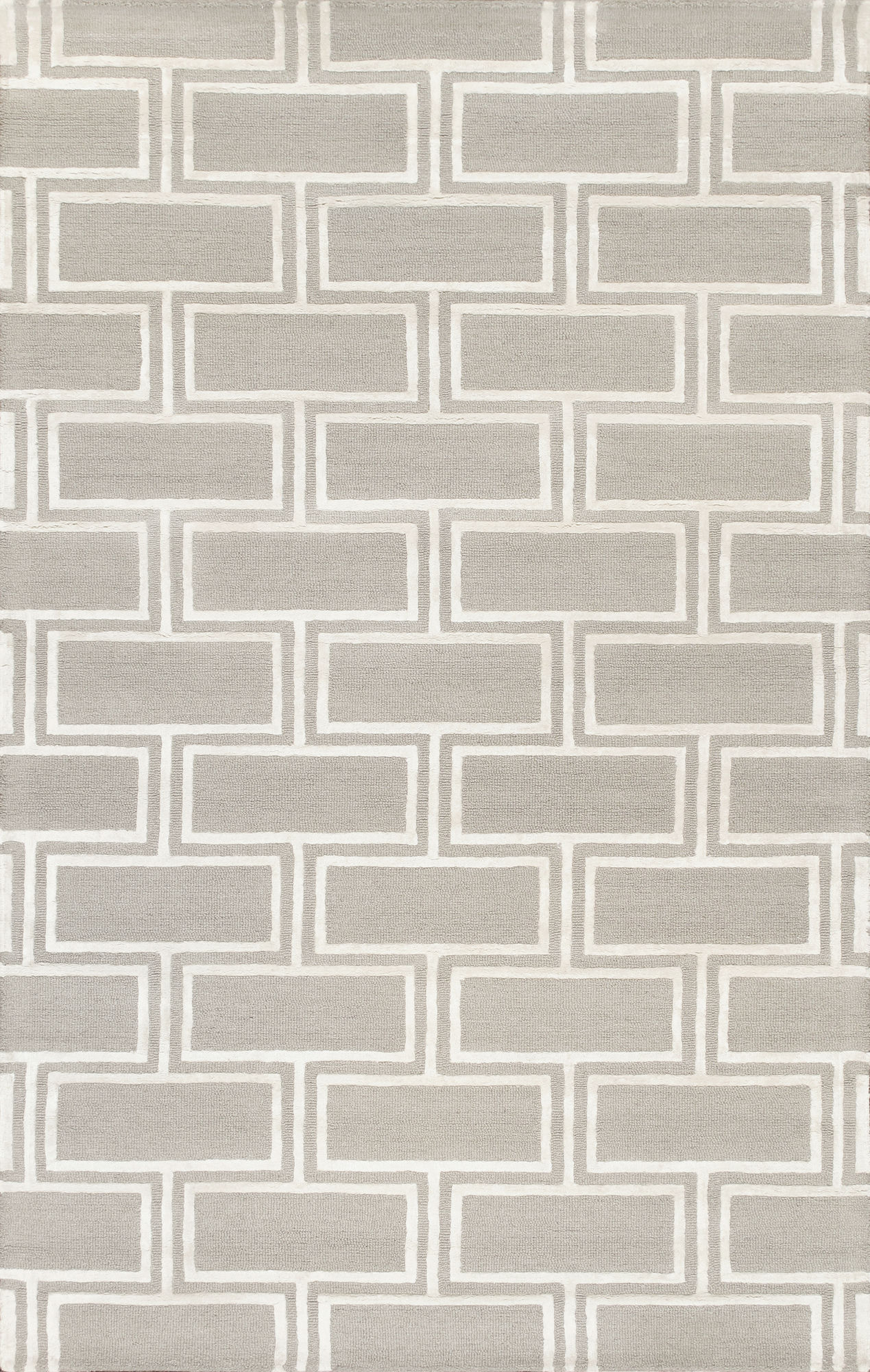 Pasargad Home Edgy Collection Silver Bamboo Silk & Wool Area Rug 7'9" X 9'9"
