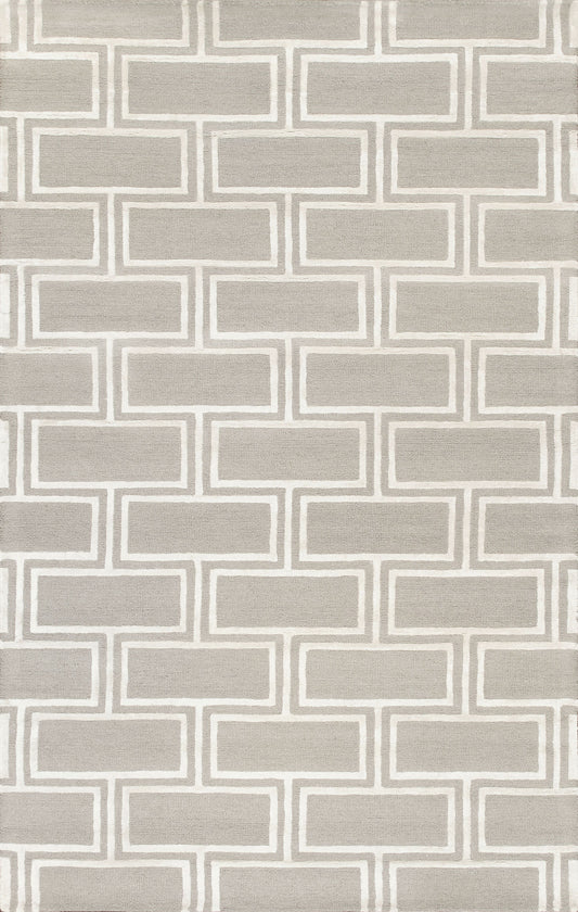 Pasargad Home Edgy Collection Silver Bamboo Silk & Wool Area Rug 8'9" X 11'9"