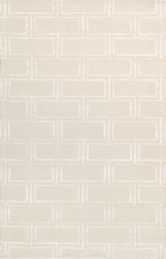 Pasargad Home Edgy Collection Bamboo Silk & Wool Area Rug 8'9" X 11'9" Ivory