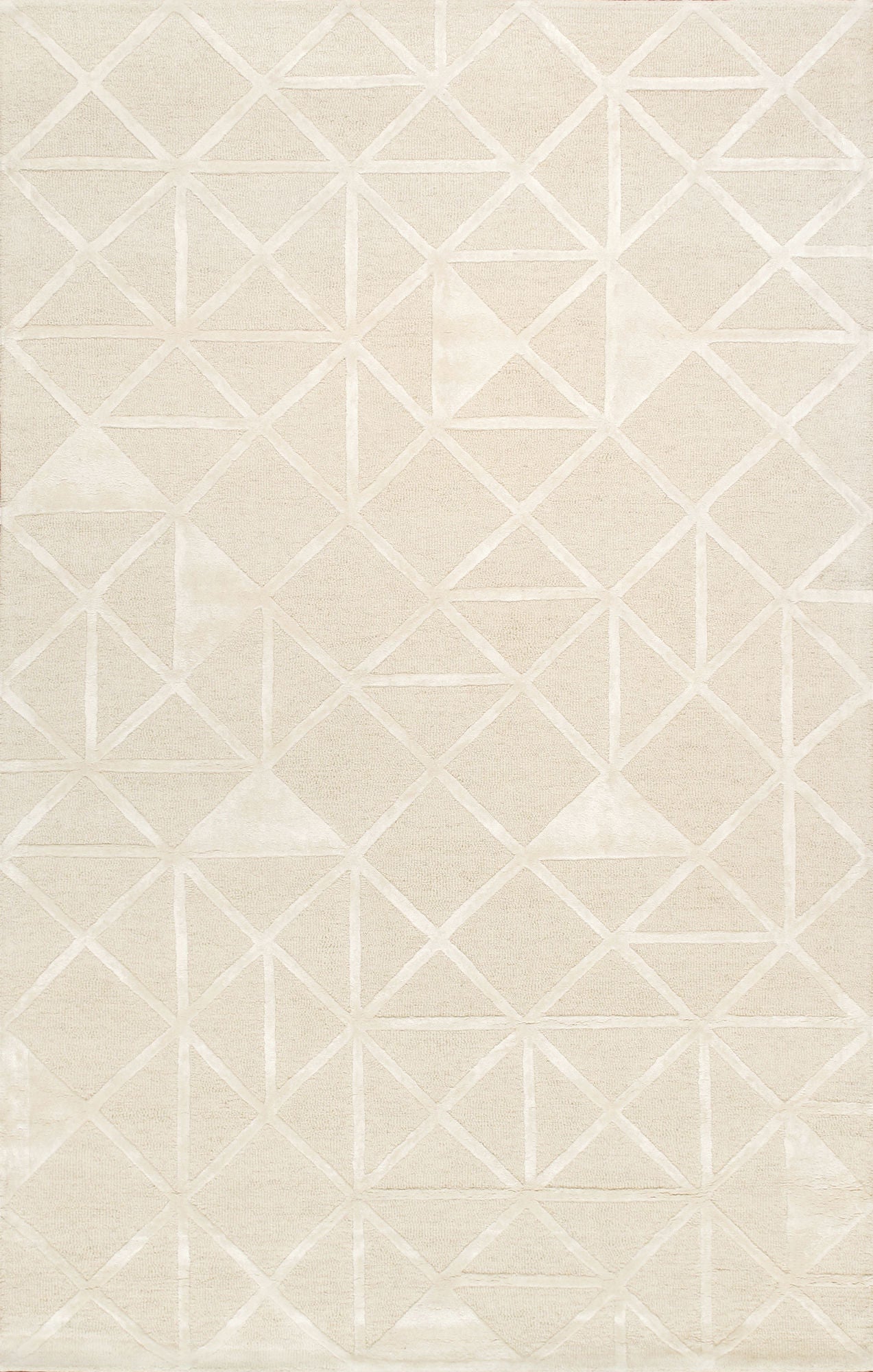 Pasargad Home Edgy Collection Bamboo Silk & Wool Area Rug 7'9" X 9'9", Ivory
