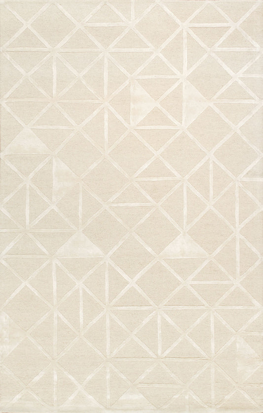 Pasargad Home Edgy Collection Bamboo Silk & Wool Area Rug 8'9" X 11'9", Ivory