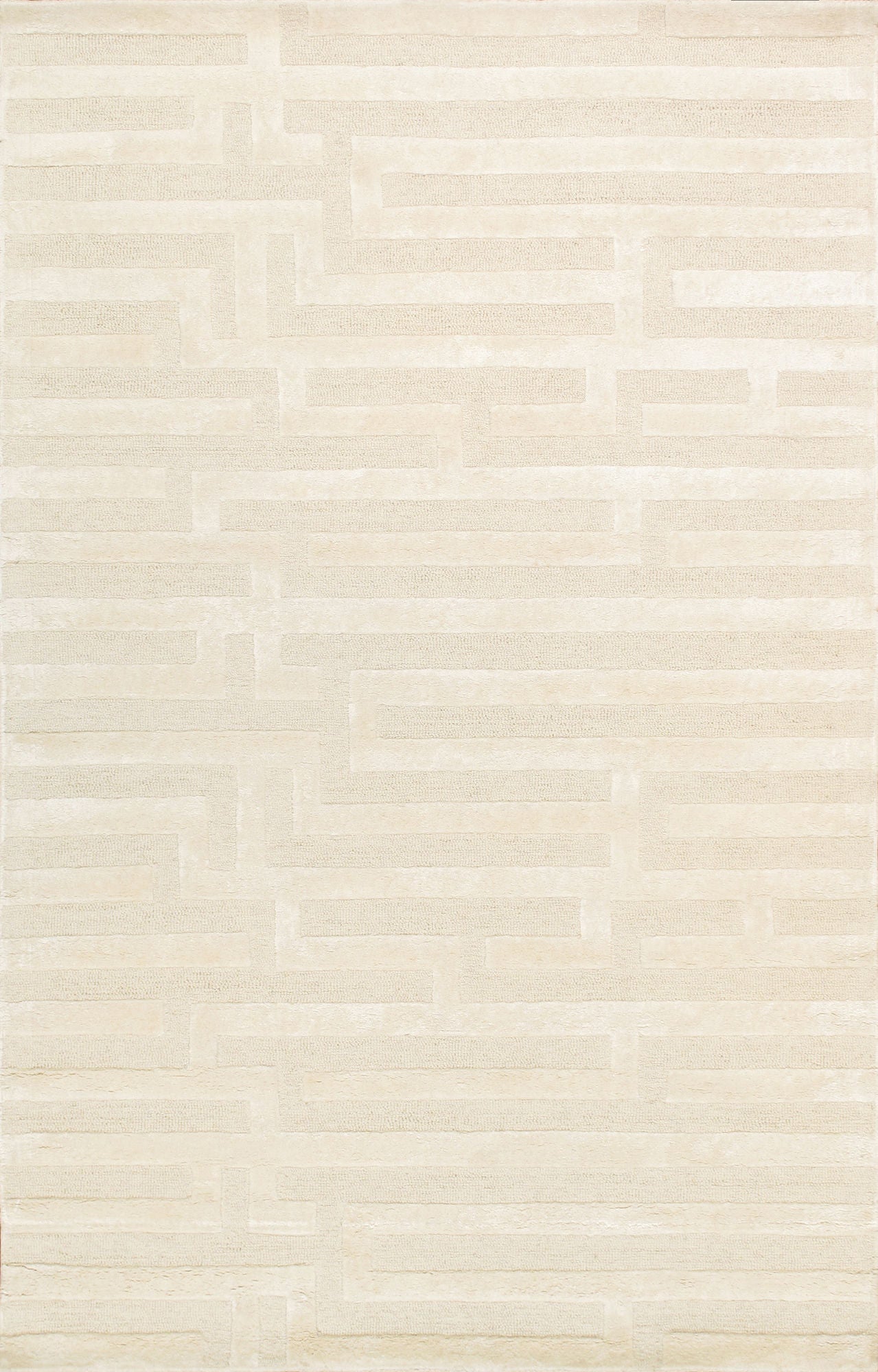 Pasargad Home Edgy Collection Ivory Bamboo Silk & Wool Area Rug 12'0" X 15'0"