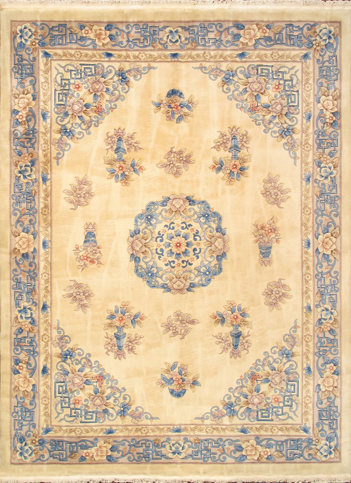Pasargad Home Art Deco Collection Hand-Knotted Wool Area Rug- 8'10" X 11'10"