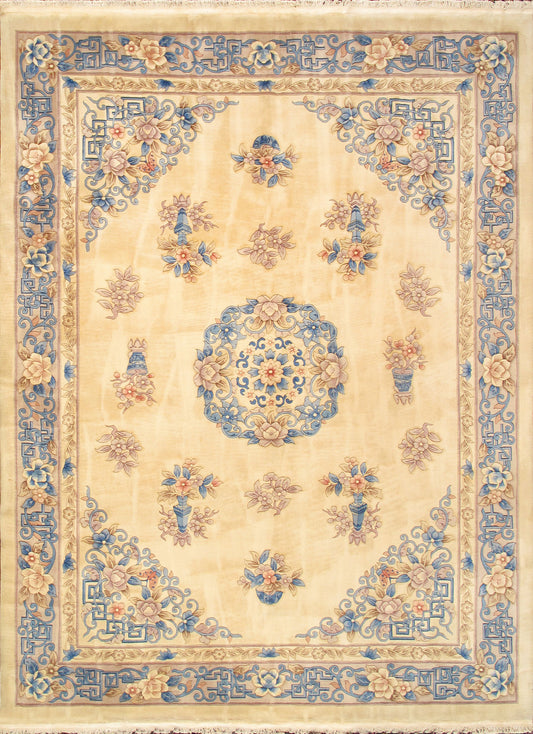 Pasargad Home Art Deco Collection Hand-Knotted Wool Area Rug- 8'10" X 11'10"
