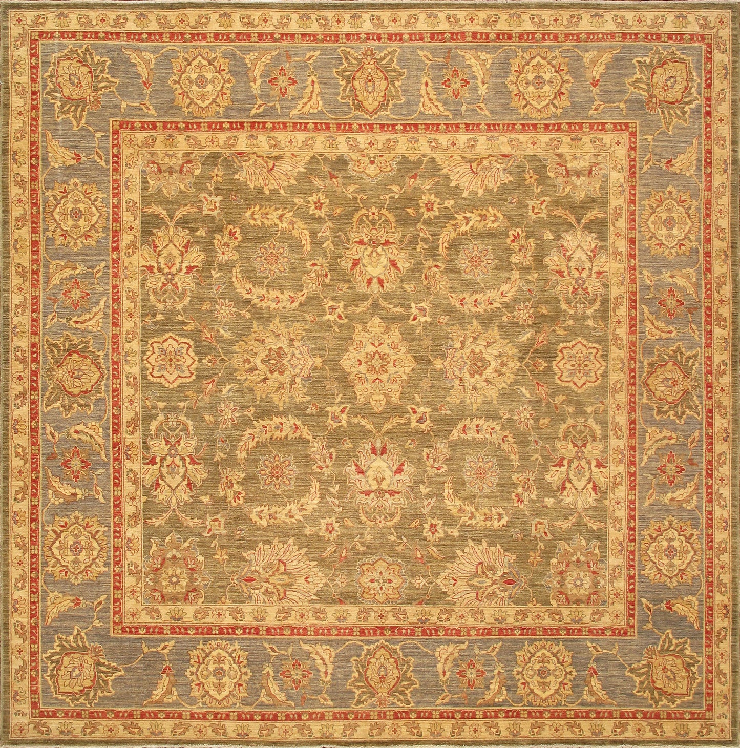 Pasargad Home Denver Collection Hand-Knotted Lamb's Wool Area Rug- 9'10" X 9'10"