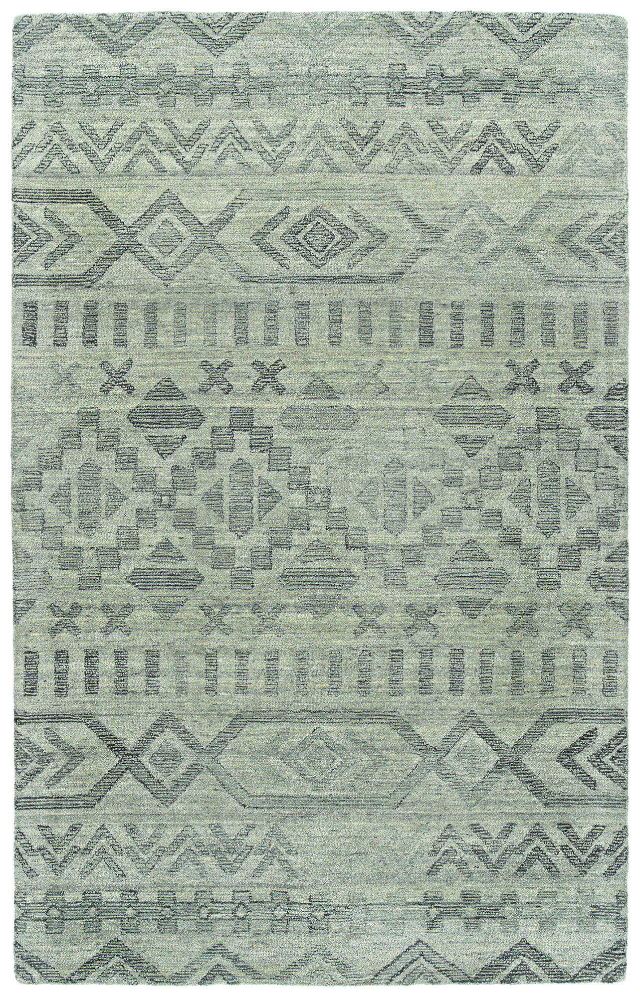 Kaleen Palladian Collection Silver Black Area Rug 5' x 7'9"