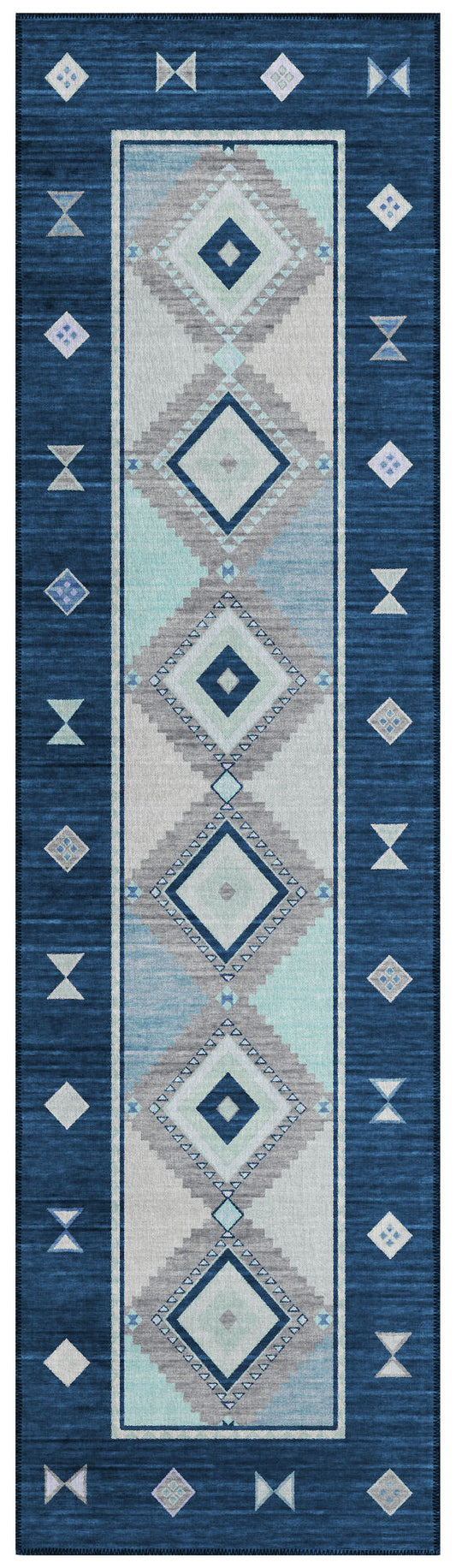 Indoor/Outdoor Phoenix PH2 Denim Washable 2'3" x 7'6" Runner Rug