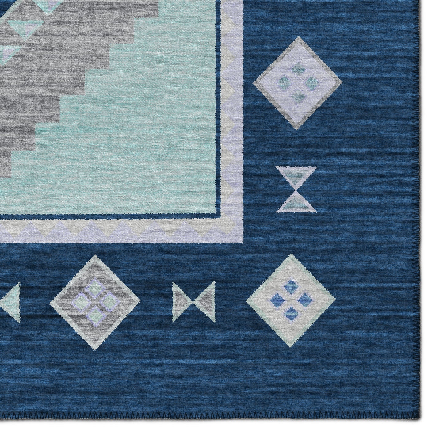 Indoor/Outdoor Phoenix PH2 Denim Washable 2'3" x 7'6" Runner Rug