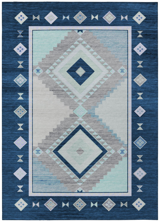 Indoor/Outdoor Phoenix PH2 Denim Washable 8' x 10' Rug