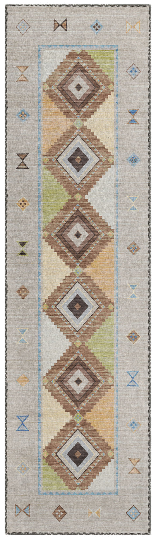 Indoor/Outdoor Phoenix PH2 Taupe Washable 2'3" x 7'6" Runner Rug