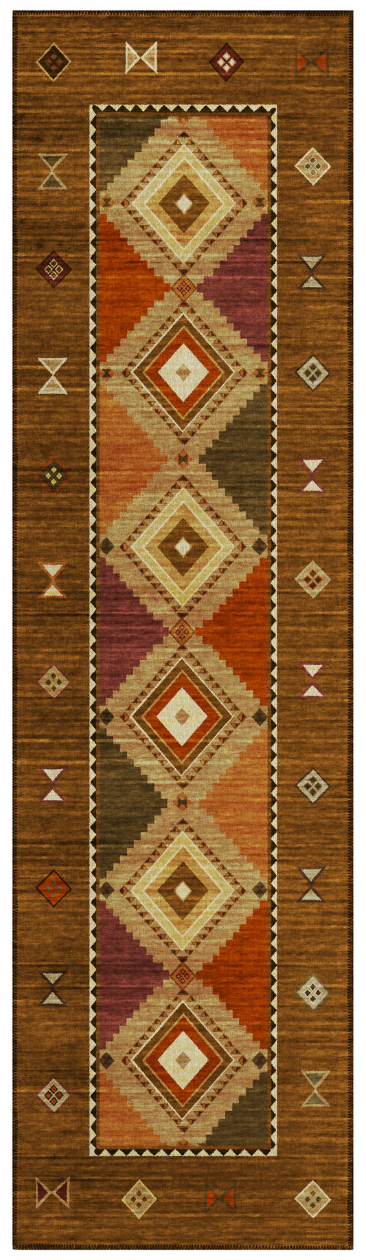 Indoor/Outdoor Phoenix PH2 Walnut Washable 2'3" x 7'6" Runner Rug