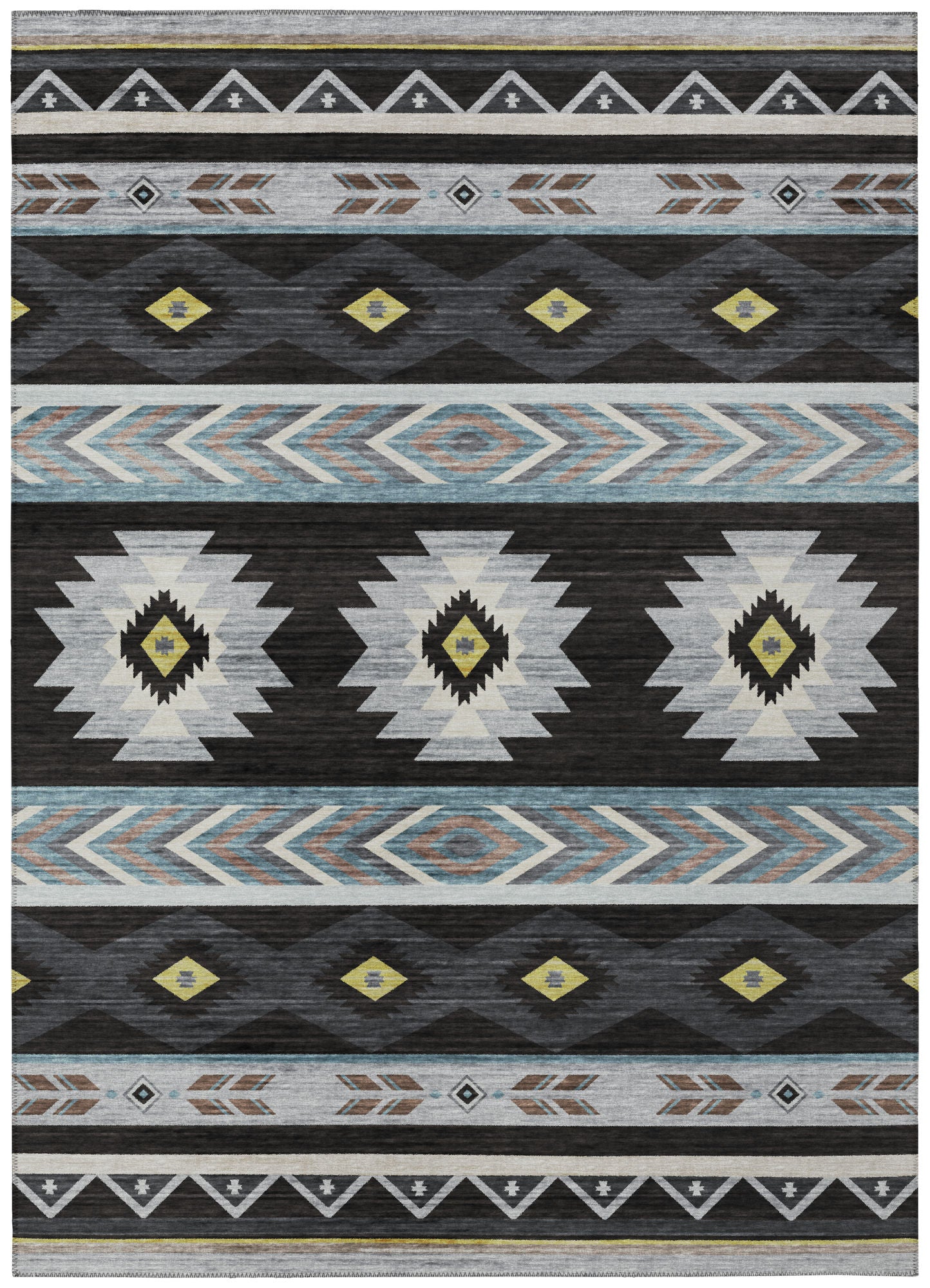 Indoor/Outdoor Phoenix PH3 Black Washable 10' x 14' Rug