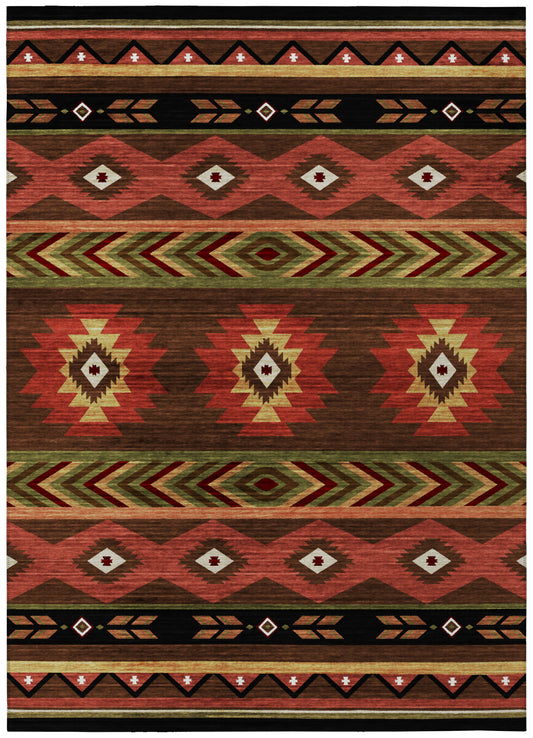 Indoor/Outdoor Phoenix PH3 Chocolate Washable 10' x 14' Rug