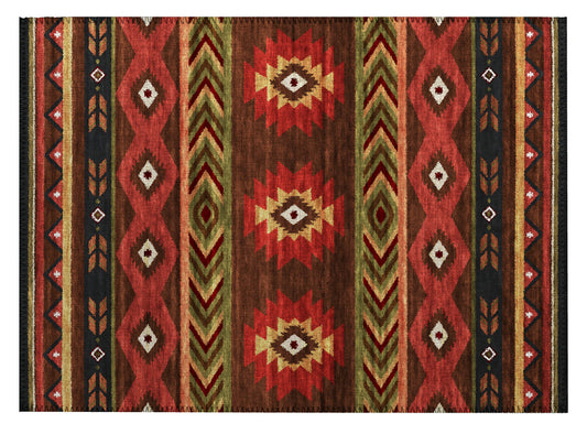 Indoor/Outdoor Phoenix PH3 Chocolate Washable 1'8" x 2'6" Rug