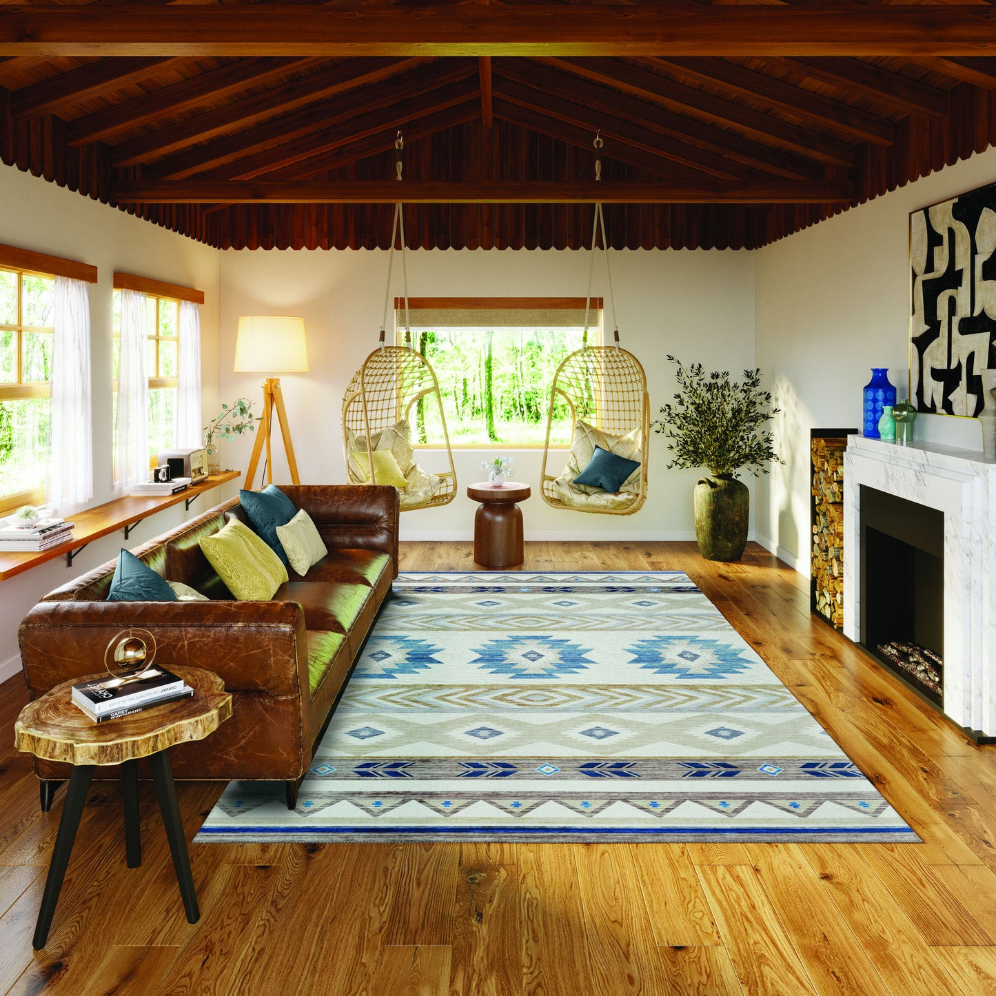 Indoor/Outdoor Phoenix PH3 Ivory Washable 8' x 10' Rug