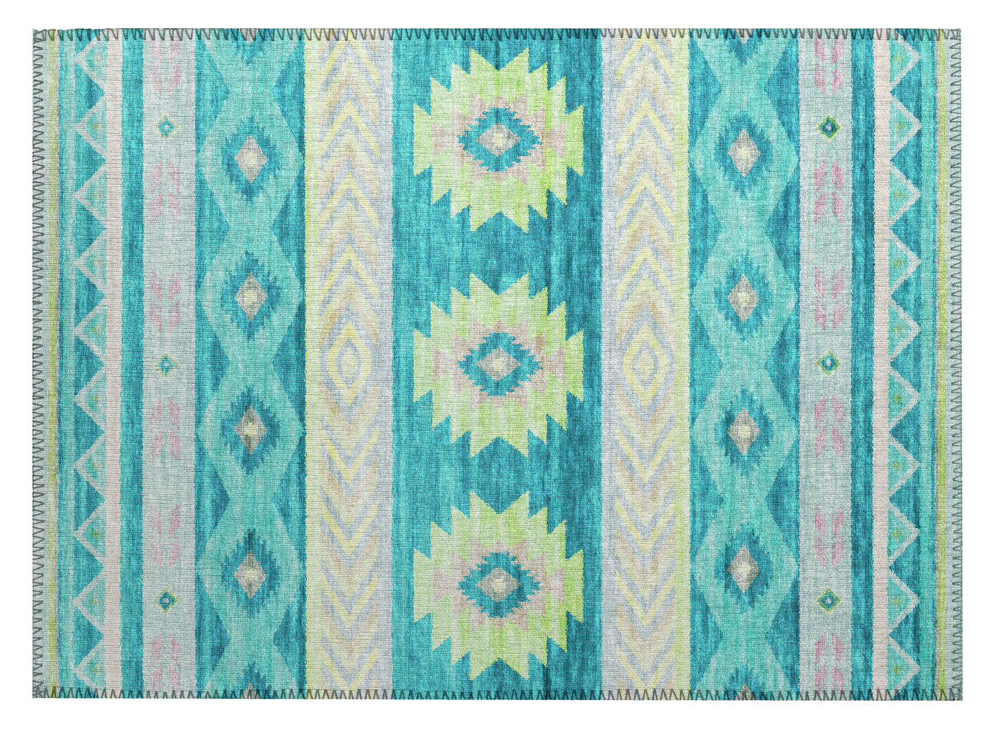 Indoor/Outdoor Phoenix PH3 Teal Washable 1'8" x 2'6" Rug