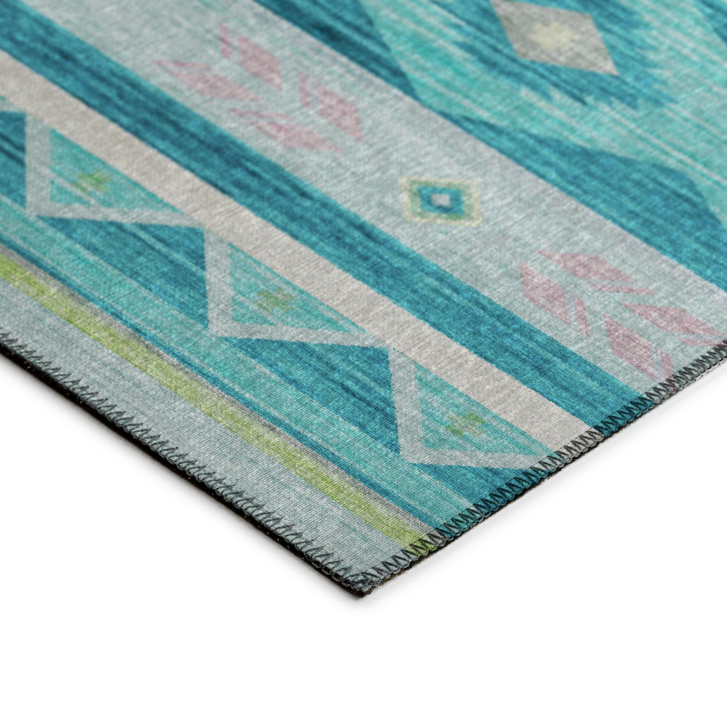 Indoor/Outdoor Phoenix PH3 Teal Washable 3' x 5' Rug