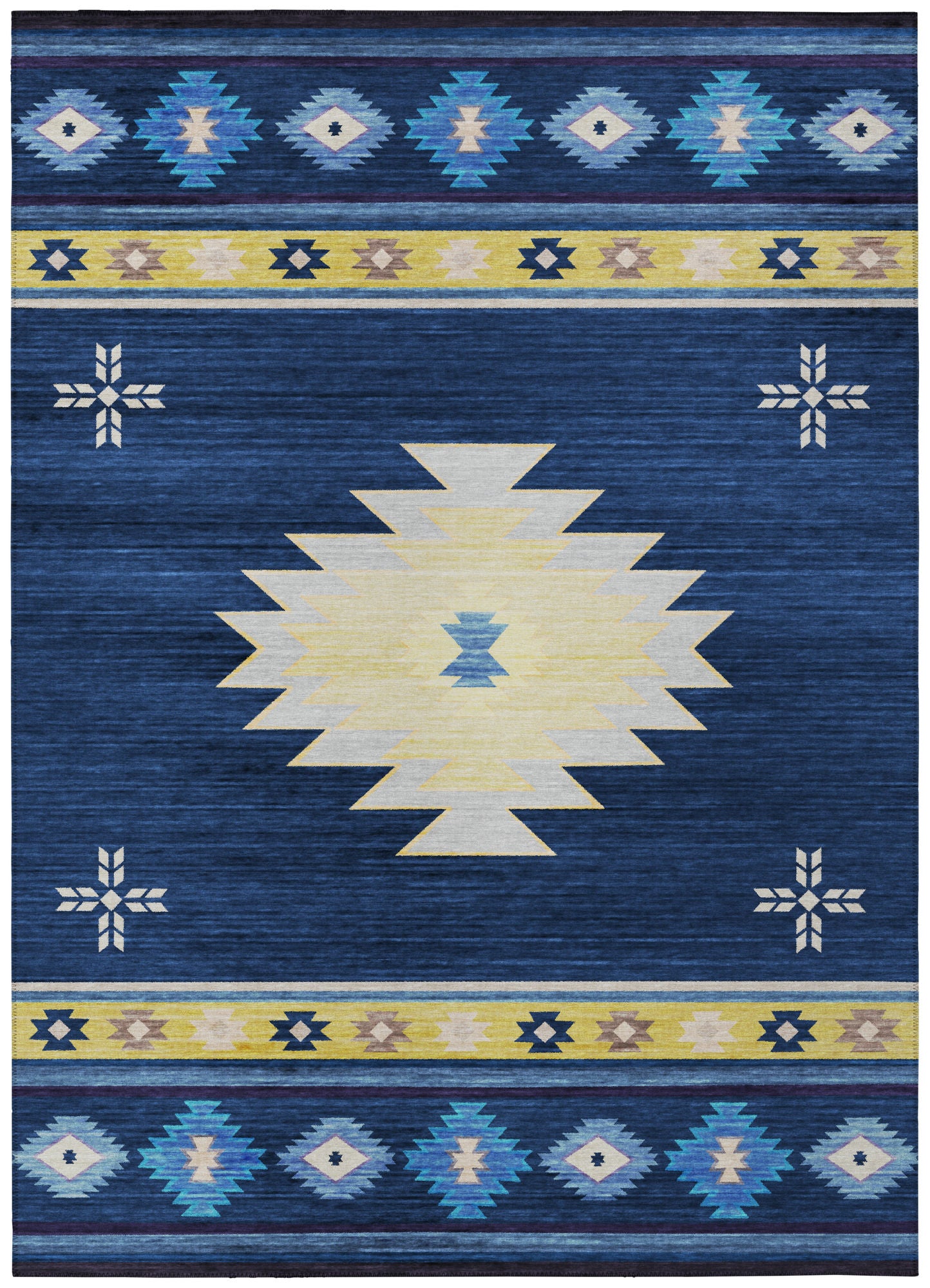 Indoor/Outdoor Phoenix PH4 Navy Washable 10' x 14' Rug