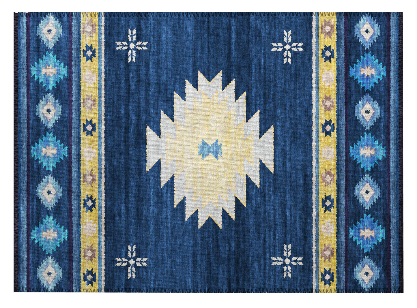 Indoor/Outdoor Phoenix PH4 Navy Washable 1'8" x 2'6" Rug