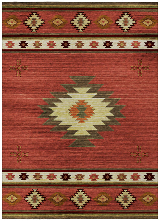Indoor/Outdoor Phoenix PH4 Paprika Washable 10' x 14' Rug