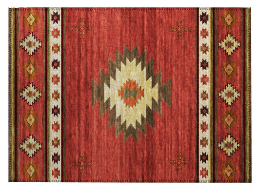 Indoor/Outdoor Phoenix PH4 Paprika Washable 1'8" x 2'6" Rug