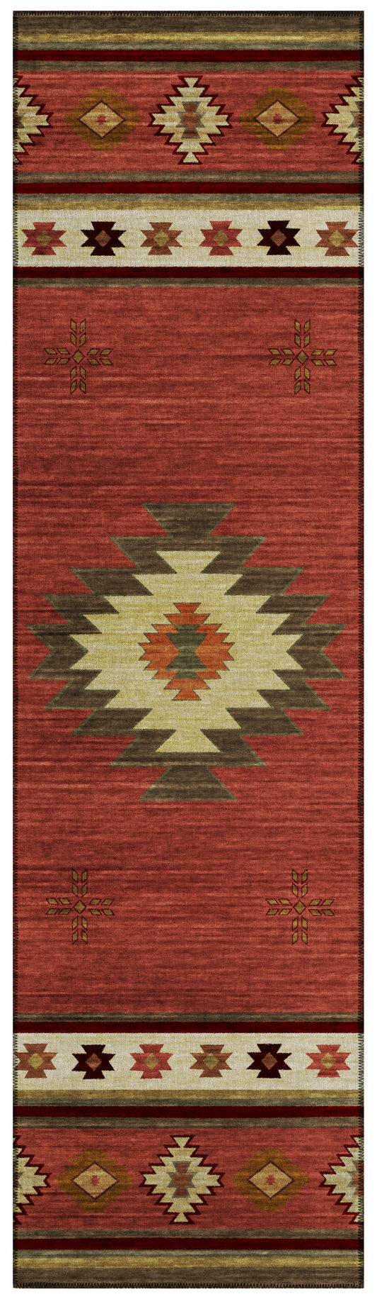 Indoor/Outdoor Phoenix PH4 Paprika Washable 2'3" x 7'6" Runner Rug