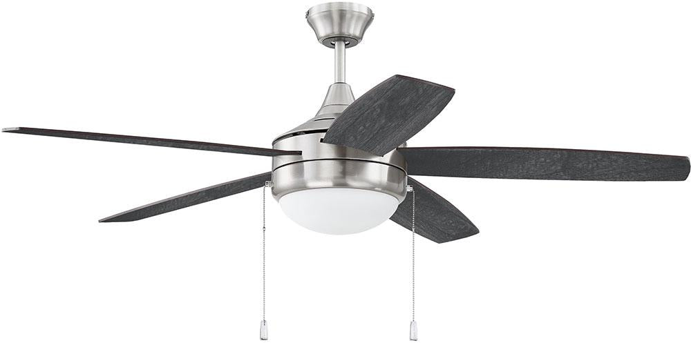 52" Phaze 5 Ceiling Fan in Brushed Polished Nickel, PHA52BNK5-BNGW