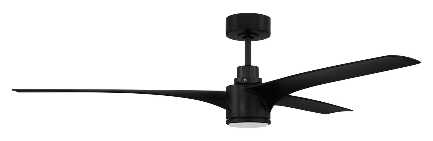 60" Phoebe, Flat Black Finish, Flat Black Blades Inlcuded, Light kit Included