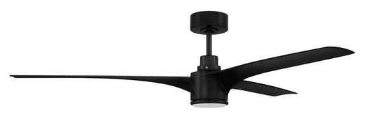 60" Phoebe, Flat Black Finish, Flat Black Blades Inlcuded, Light kit Included