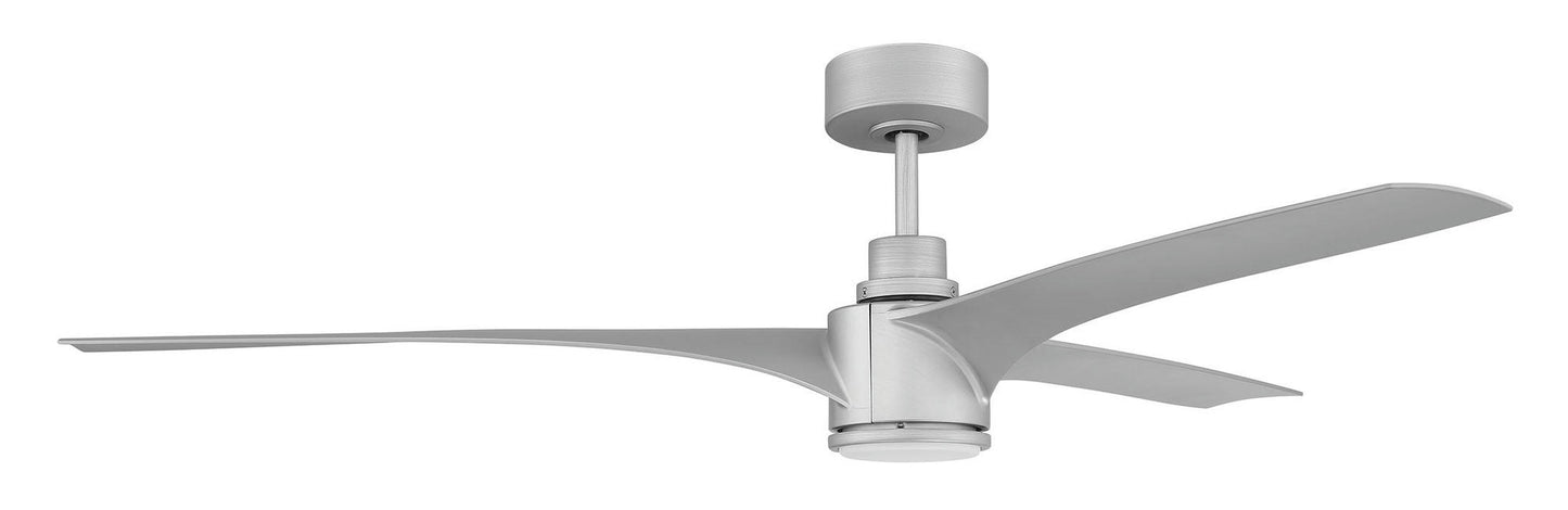 60" Phoebe, Nickel Finish, Nickel Blades Inlcuded, Light kit Included