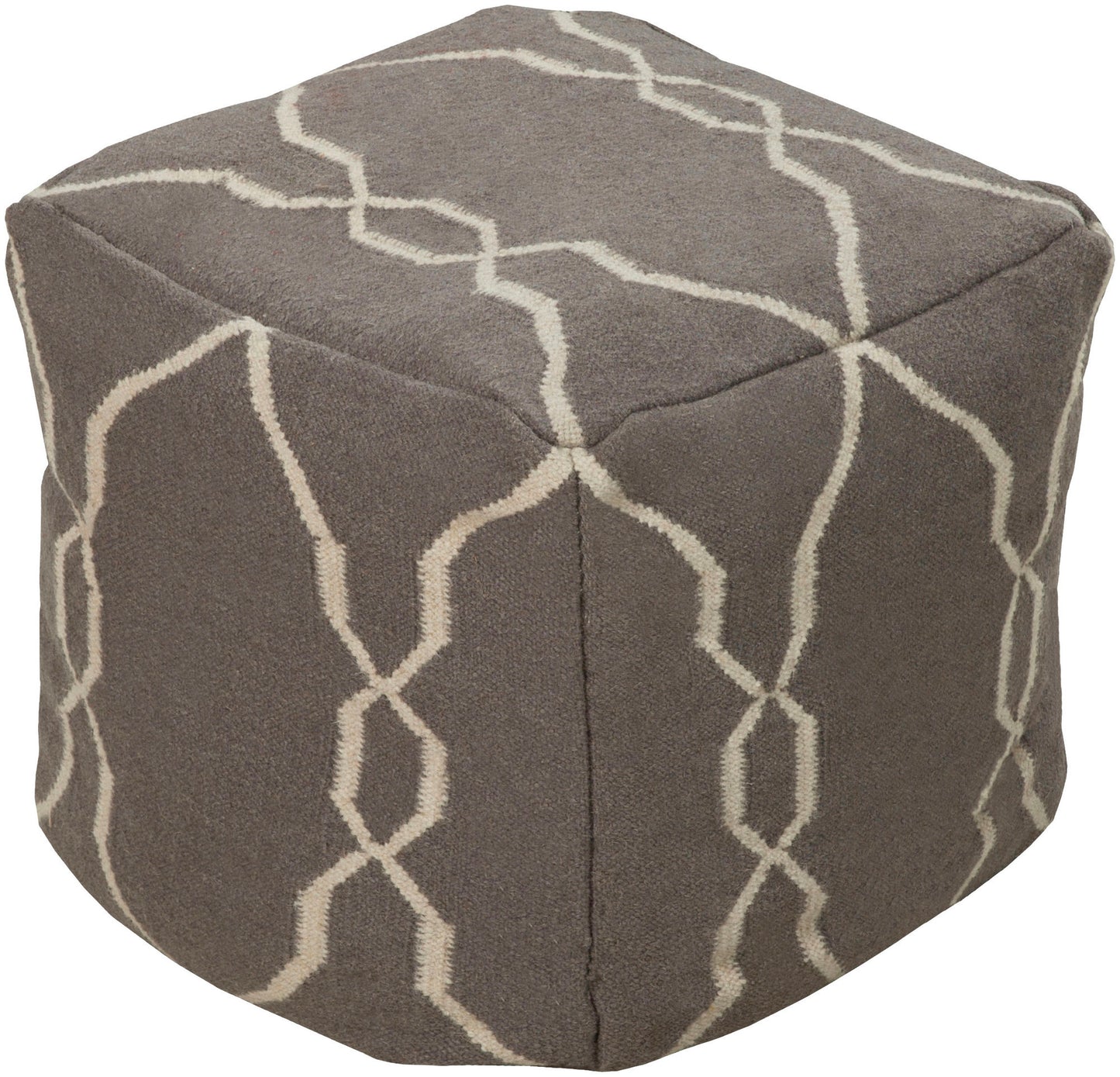 Surya Fallon Charcoal Pouf 18"H X 18"W X 18"D