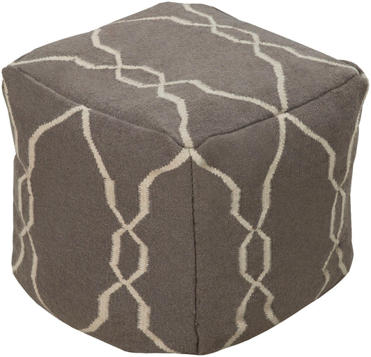 Surya Fallon Charcoal Pouf 18"H X 18"W X 18"D