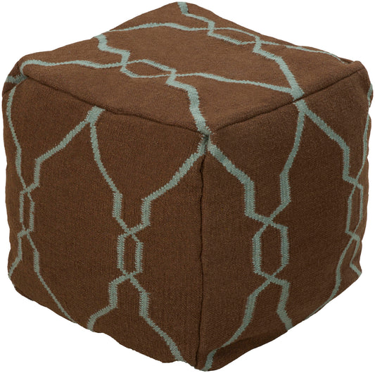 Surya Fallon Brown Pouf 18"H X 18"W X 18"D