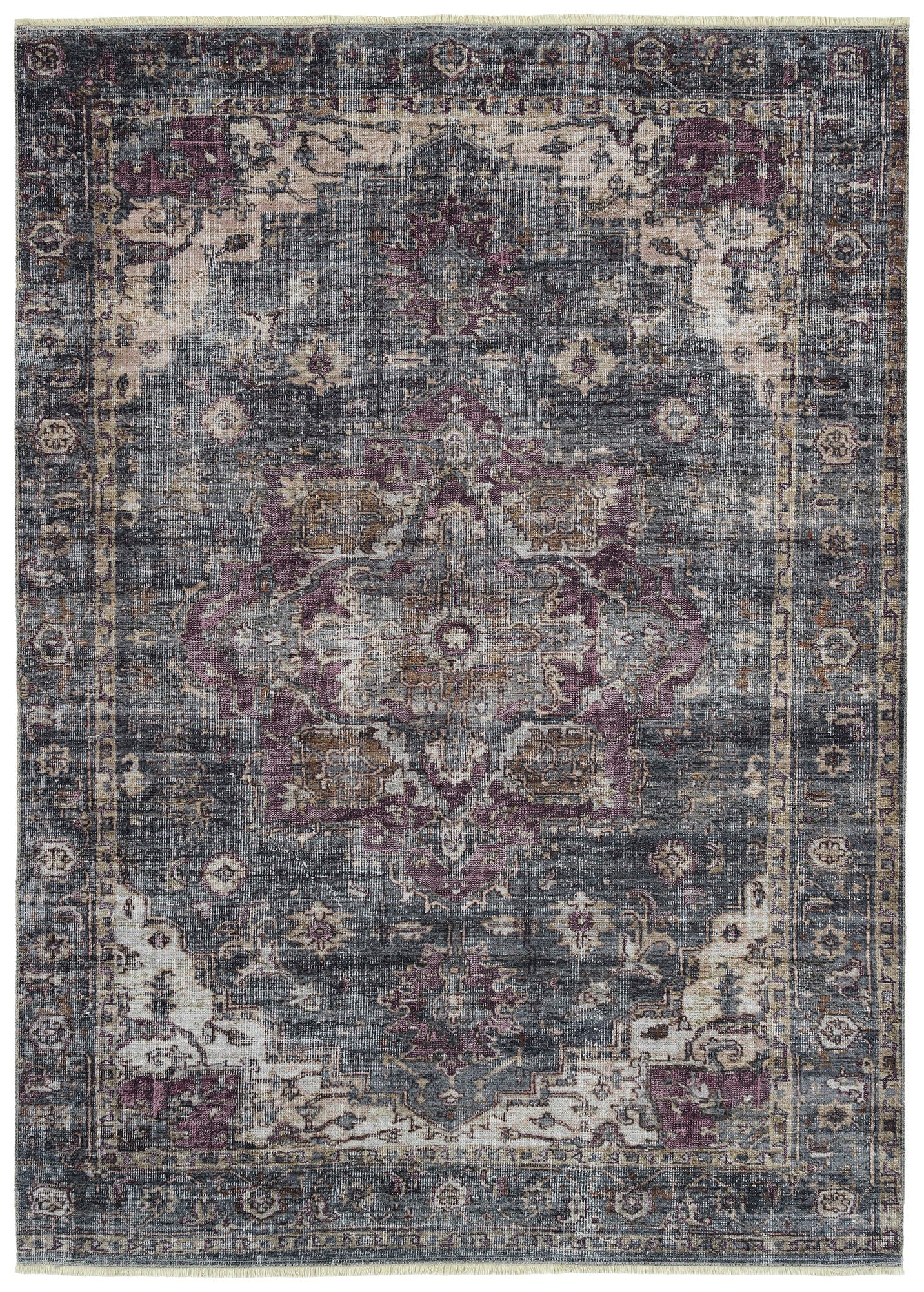 Kaleen Praia Collection Dark Charcoal Throw Rug 2' x 3'