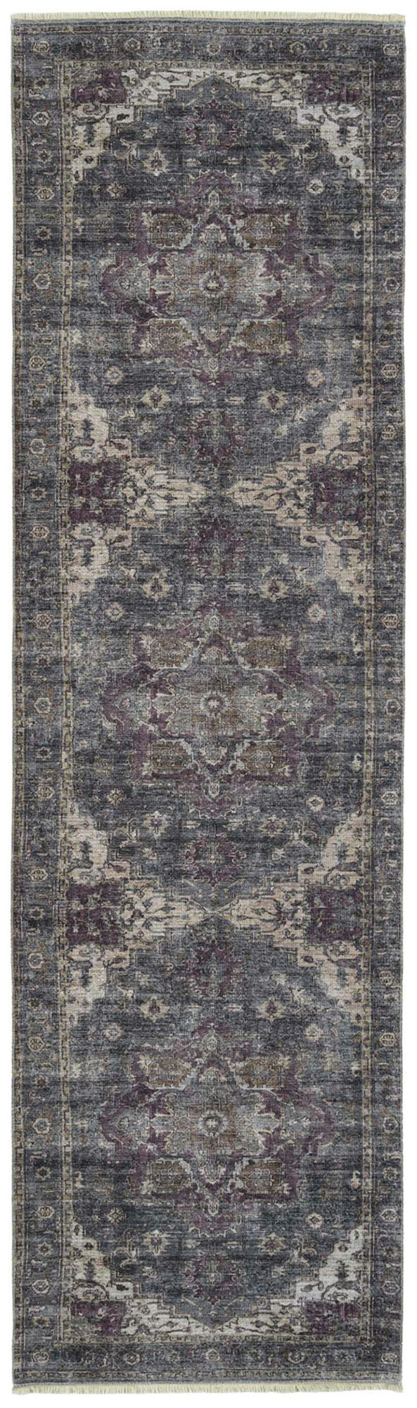Kaleen Praia Collection Dark Charcoal Runner 2'7" x 9'