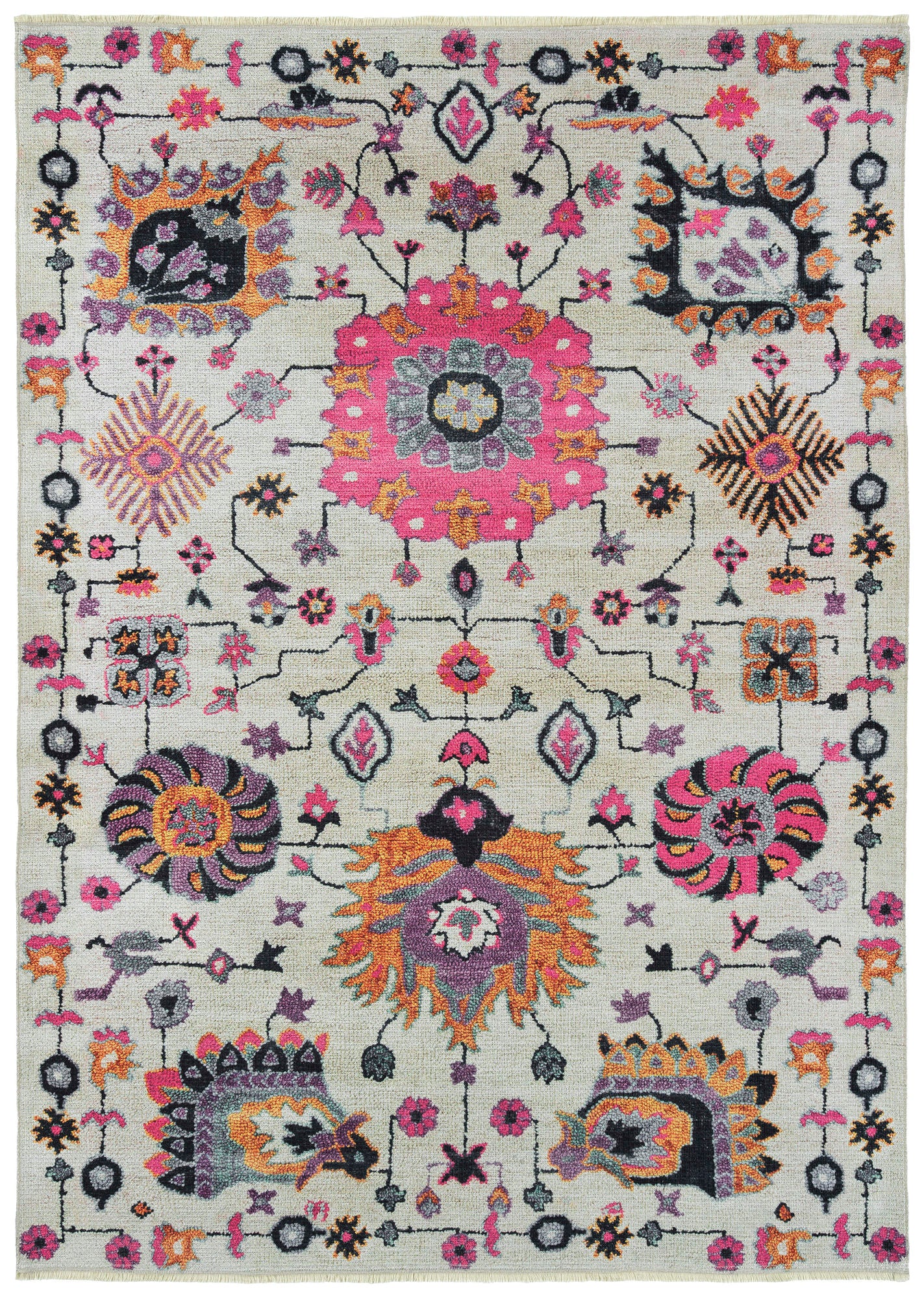 Kaleen Praia Collection Bright Ivory Area Rug 5'1" x 7'