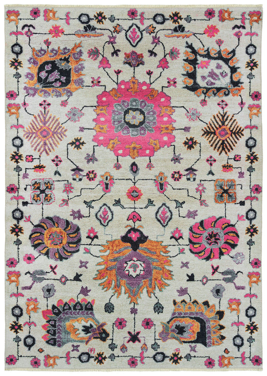 Kaleen Praia Collection Bright Ivory Area Rug 5'1" x 7'