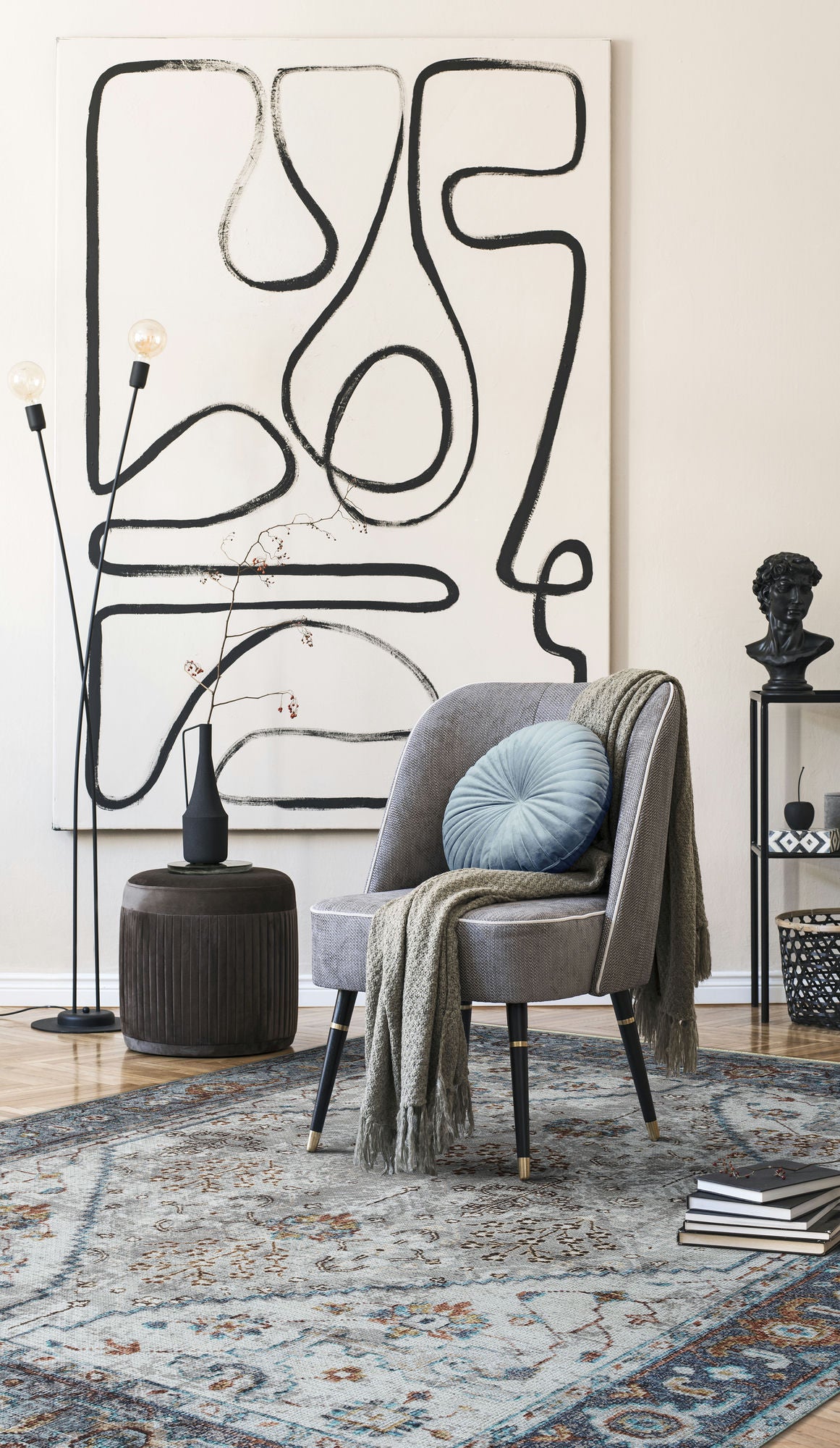 Kaleen Praia Collection Silver Blue Area Rug 9'3" x 11'6