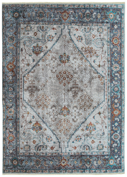 Kaleen Praia Collection Silver Blue Area Rug 9'3" x 11'6