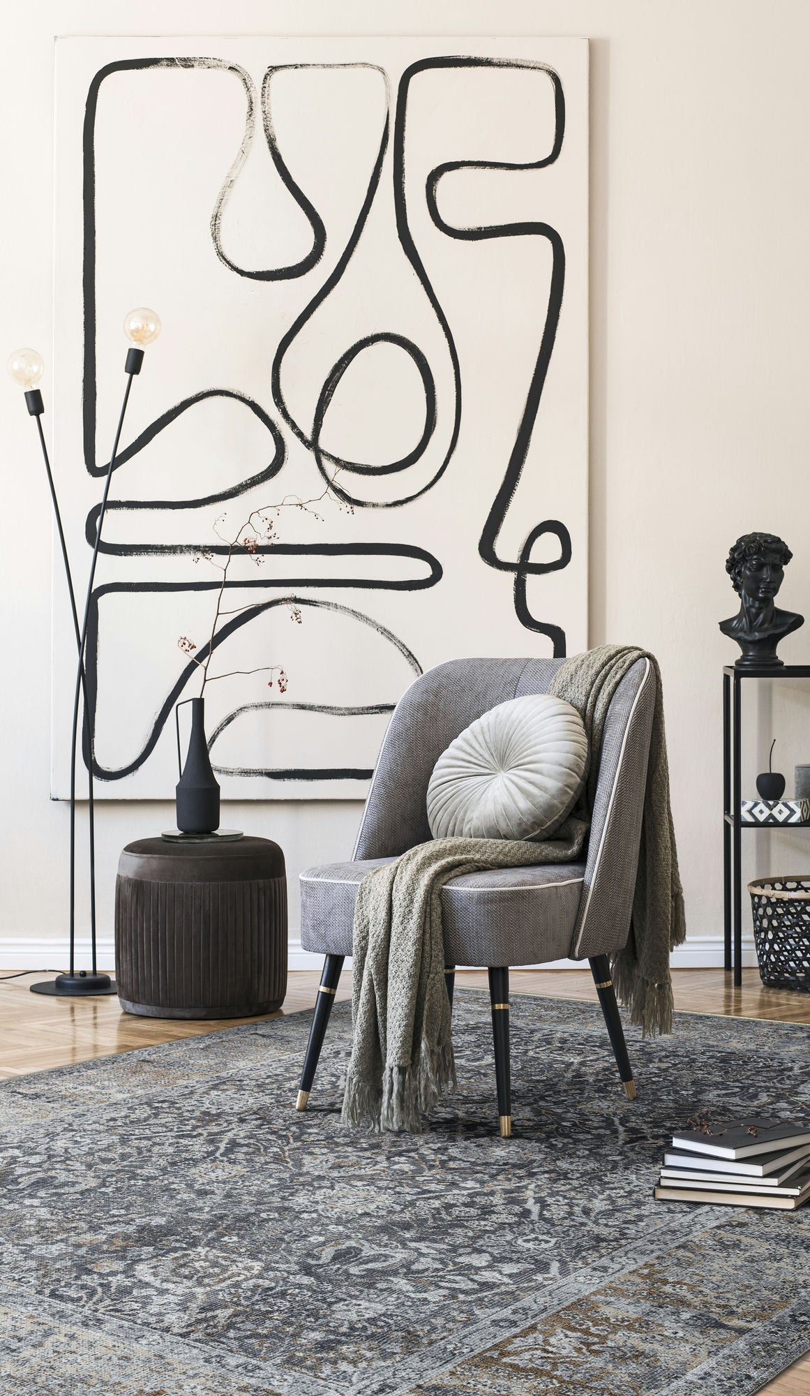 Kaleen Praia Collection PRA05-75 Grey Area Rug 5'1" x 7'