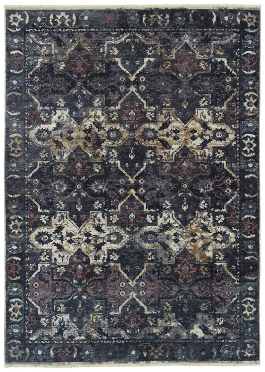 Kaleen Praia Collection Dark Navy Area Rug 7'10" x 9'6"