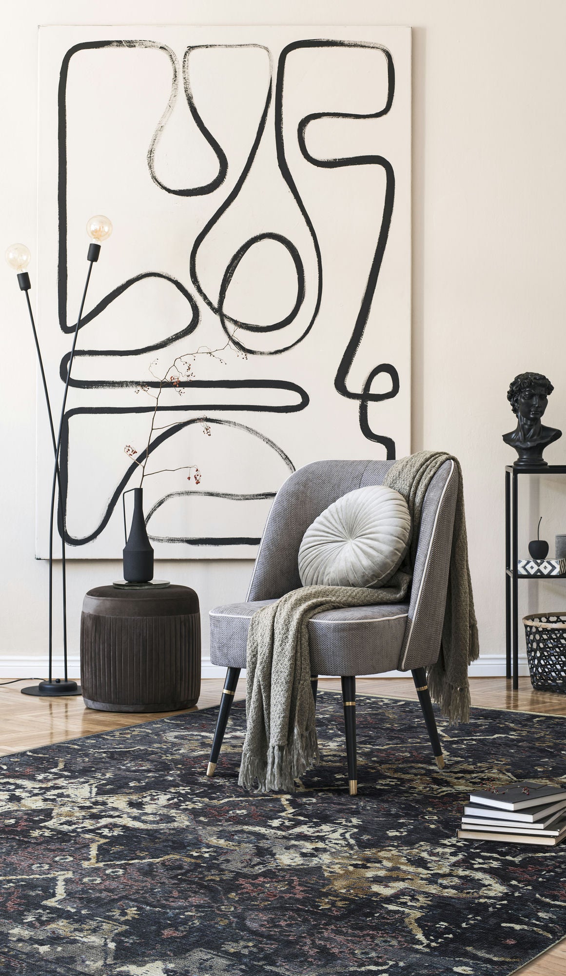 Kaleen Praia Collection Dark Navy Throw Rug 2' x 3'