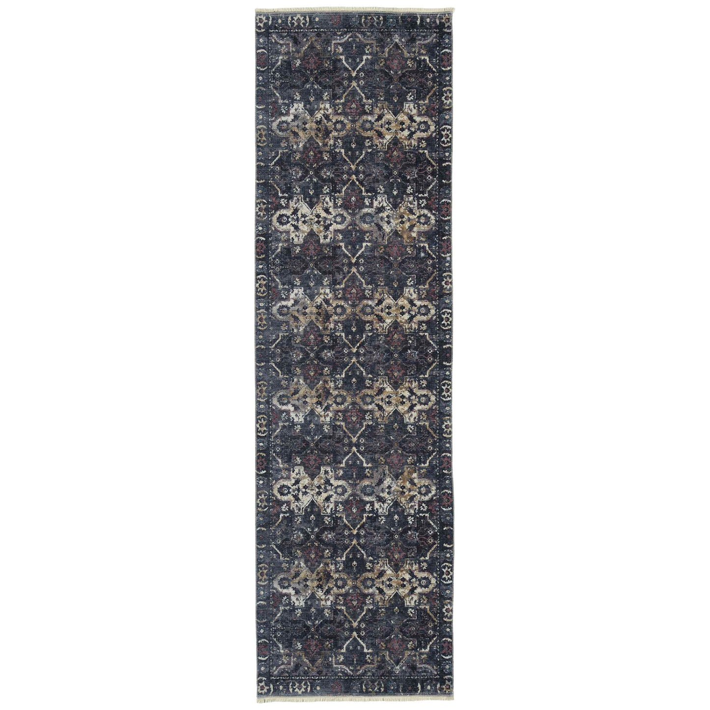 Kaleen Praia Collection Dark Navy Runner 2'7" x 9'