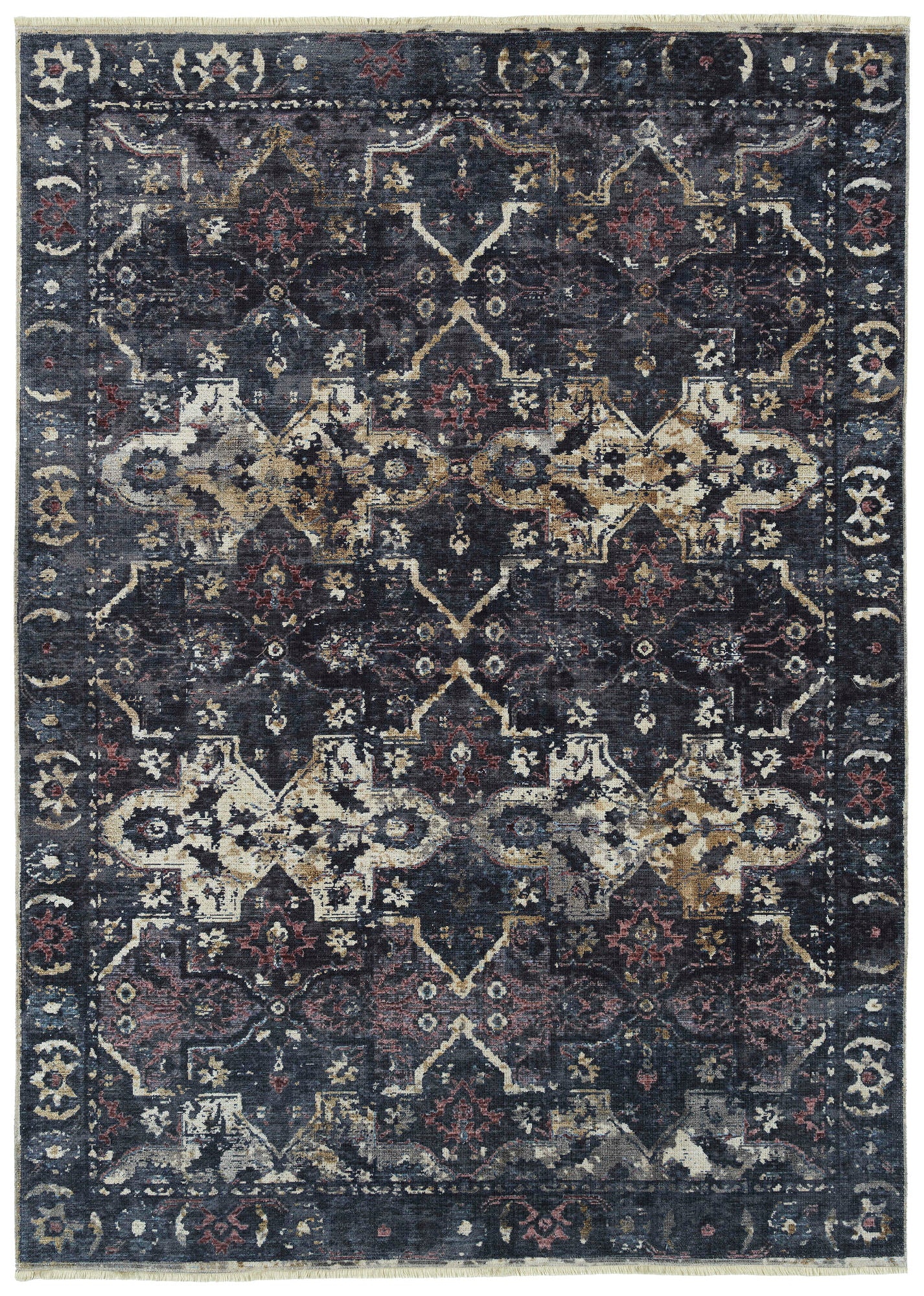 Kaleen Praia Collection Dark Navy Throw Rug 2' x 3'