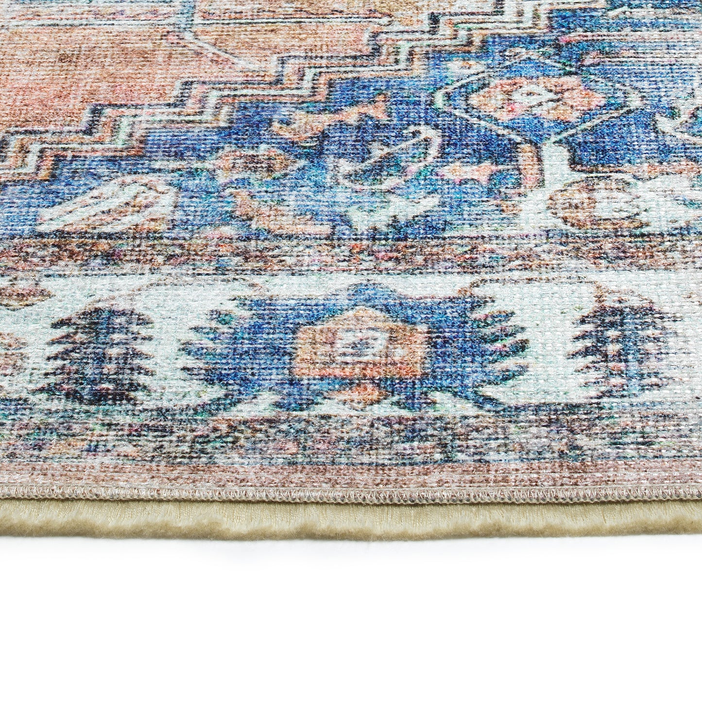 Kaleen Praia Collection Rust LtBlue Throw Rug 2' x 3'