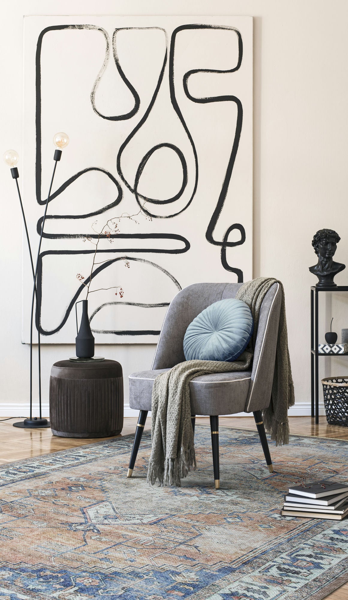 Kaleen Praia Collection Rust LtBlue Area Rug 5'1" x 7'