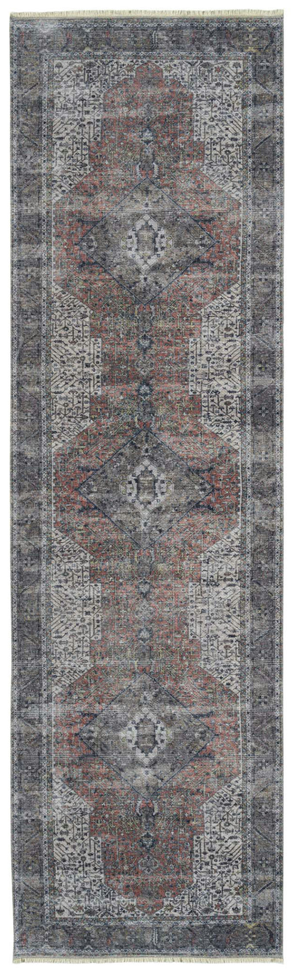 Kaleen Praia Collection Rust Silver Runner 2'7" x 9'